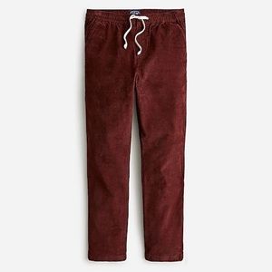 J. Crew Mens Slim corduroy dock pant burnt henna color size medium